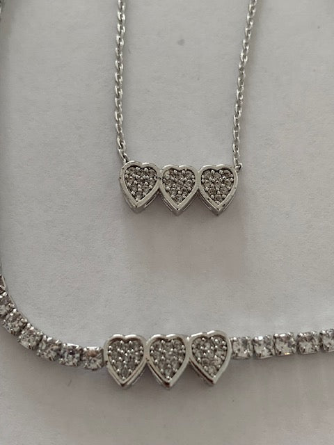 Samira Heart rhodium plated jewelery set