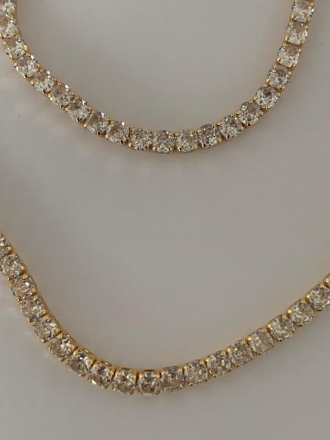 Beril 4mm zircon stone gold plated jewelery set