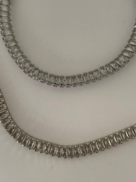 Birce 4mm zircon stone rhodium plated jewelery set