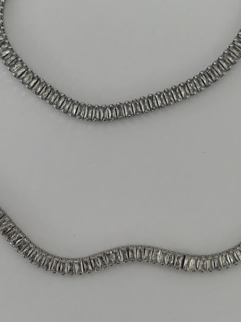 Birce 3mm zircon stone rhodium plated jewelery set