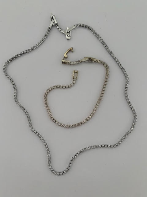 Beril 3mm zircon stone rhodium plated jewelery set