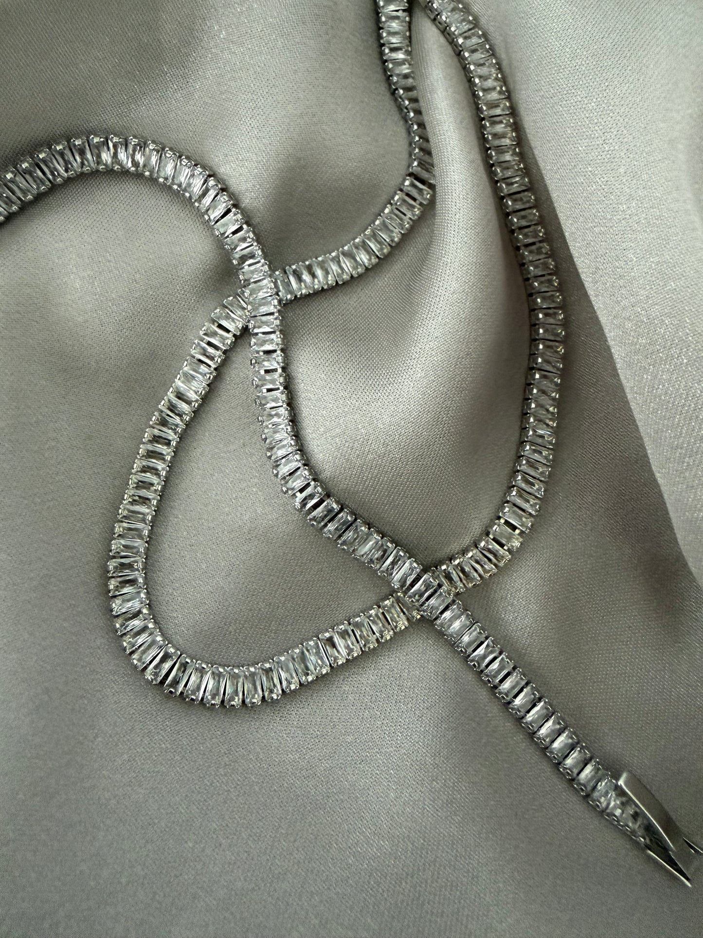 Birce 4mm zircon stone rhodium plated jewelery set