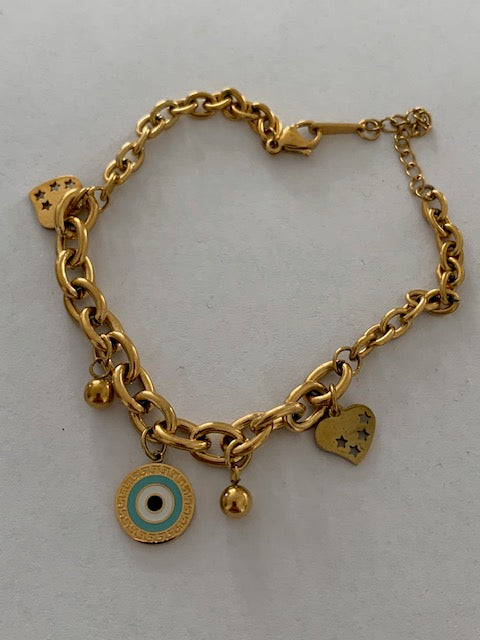 Mina gold plated Nazar bracelet