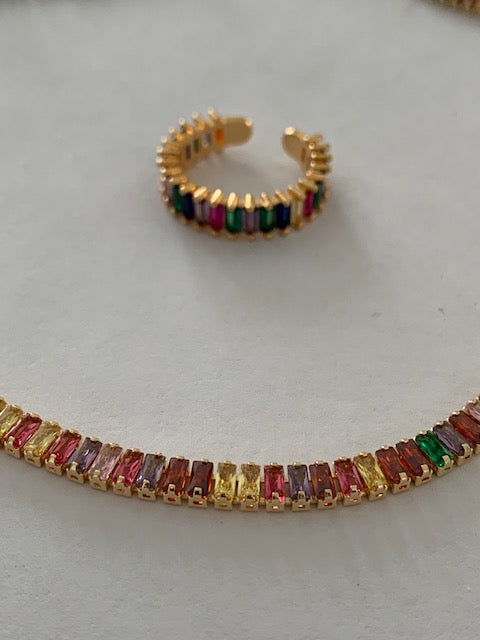 Bela colorful gold plated jewelery set