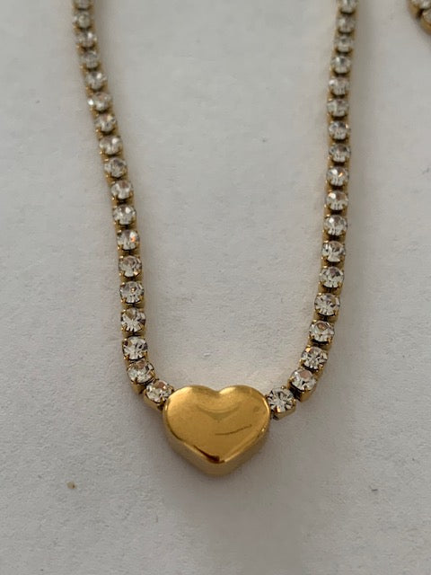 Sili heart gold plated Necklace