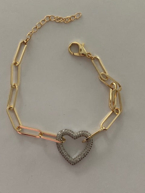 Ivy heart gold plated bracelet