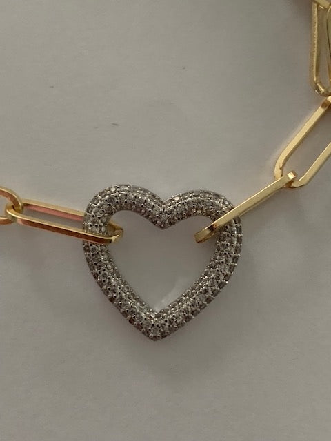 Ivy heart gold plated bracelet