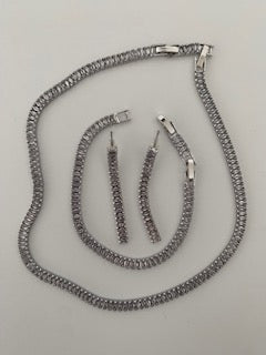 Laila rhodium plated jewelery set