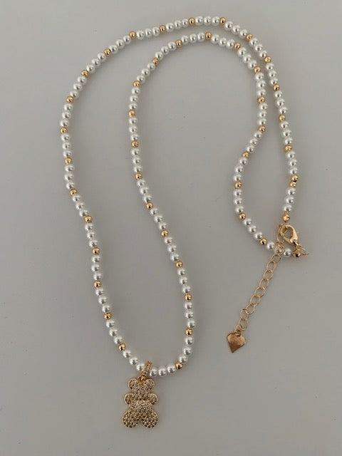 Teddy bär gold plated jewelery set